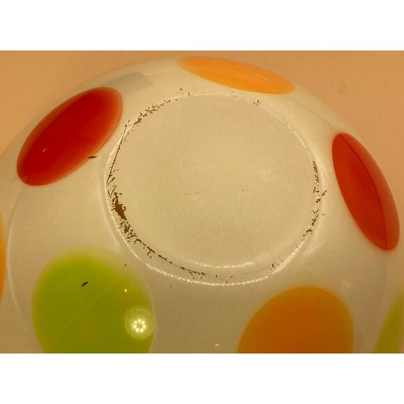 Walther Love Shakes Mixing Bowl 8" Polka dot MCM Mid century Vintage Glass - Picture 4 of 7